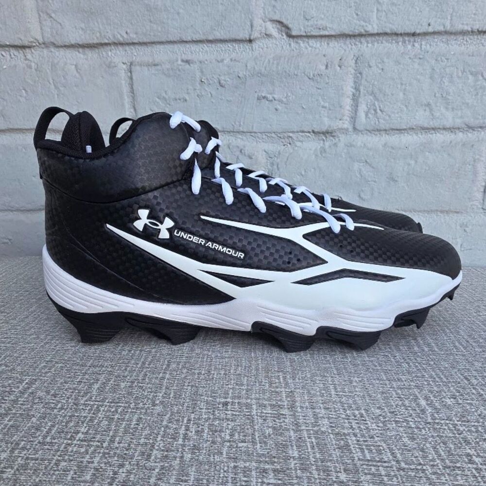 Under Armour Spotlight Hammer Football Cleats Men's Size 10.5 Black White